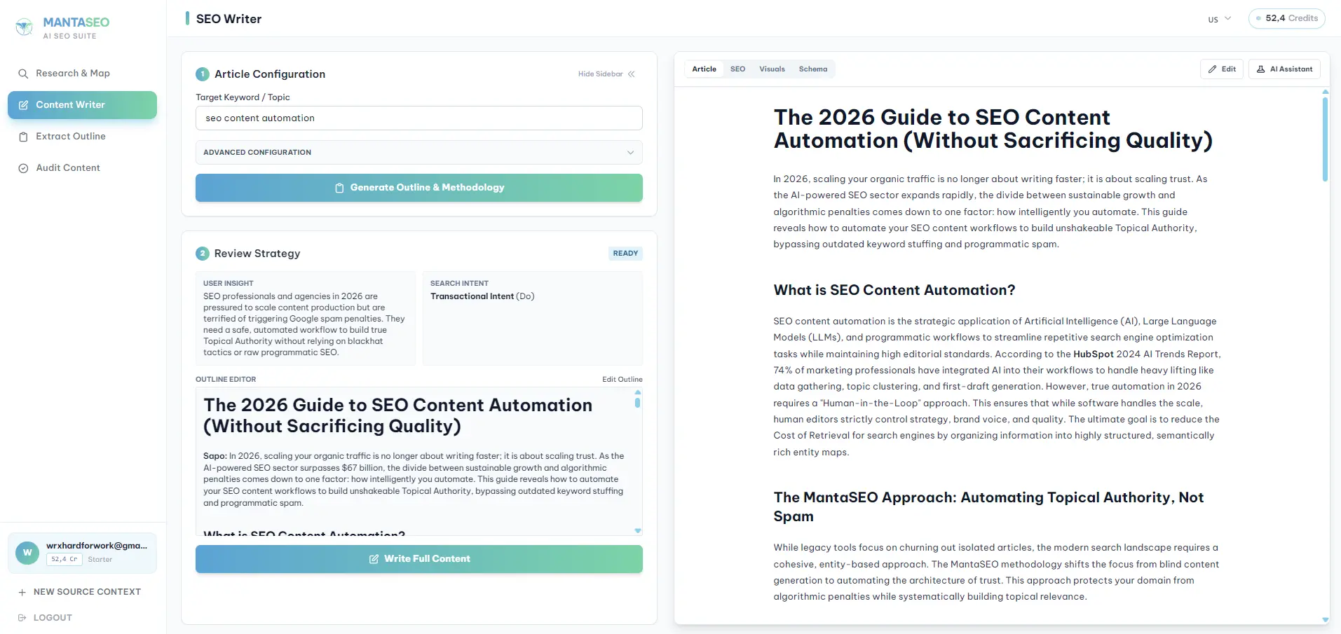 Semantic AI Content Writer
